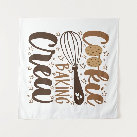 Fun Cookie Baking Crew Design Wandteppich (Vorderseite (Horizontal))