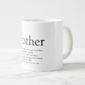 Fun Cool Black and White Best Brother Definition Jumbo-Tasse (Vorderseite Rechts)