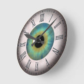 Fun Cool Blue Eye Eyeball Roman Medium Round Clock Runde Wanduhr (Winkel)