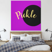 Fun Cool Bold Lila Black Pickleball Motto Script Leinwanddruck (Insitu (Schlafzimmer))