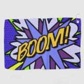 Fun Cool BOOM Comic Book Superhero Golfhandtuch (Horizontal)