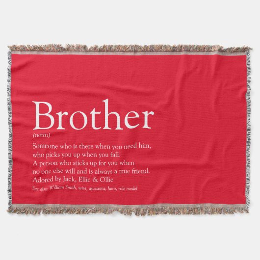 Fun Cool Brother Definition Modern Red Decke (Vorderseite)