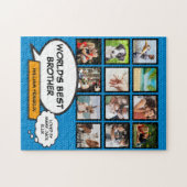 Fun Cool Brother Foto Collage Blue Comic Book Puzzle (Horizontal)