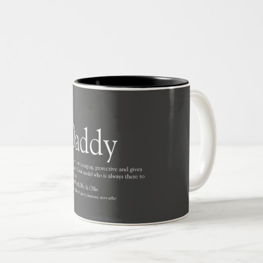 Fun Cool Daddy Definition Quote Zweifarbige Tasse (VorderseiteRechts)