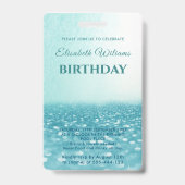 Fun cool Glitzer Skript Pool Party VIP Abzeichen Ausweis (Rückseite)