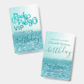 Fun cool Glitzer Skript Pool Party VIP Abzeichen Ausweis (Front & Back)