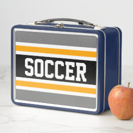 Fun Cool Grau Schwarz-weiß-Gelb-TASTER Streifen Metall Brotdose