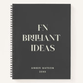 Fun Cool Gray Individuelle Name Brilliant Ideenpla Notizblock (Vorderseite)