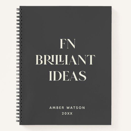 Fun Cool Gray Individuelle Name Brilliant Ideenpla Notizblock (Vorderseite)