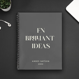 Fun Cool Gray Individuelle Name Brilliant Ideenpla Notizblock