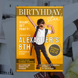 Fun Cool Magazine Cover Newspaper Photo White Typo Einladung