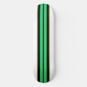 Fun Cool Mint Green Schwarz-weiß Racing Streifen Skateboard (Vorderseite)
