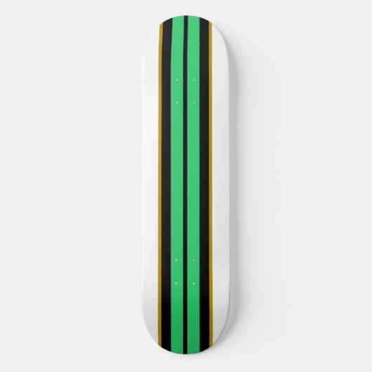 Fun Cool Mint Green Schwarz-weiß Racing Streifen Skateboard (Vorderseite)