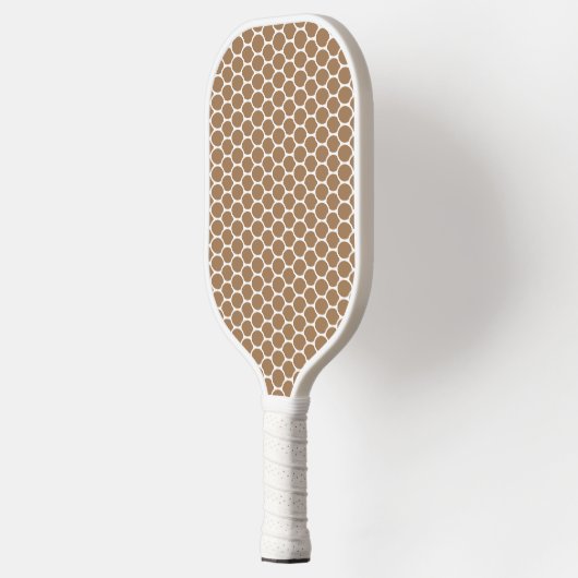 Fun Cool Mocha White Oval Honeycomb Muster Pickleball Schläger (Links)
