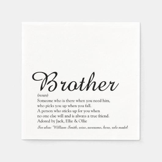 Fun Cool Modern Best Ever Brother Definition Serviette (Vorderseite)
