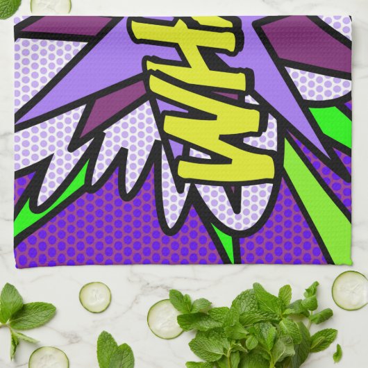 Fun Cool Modern WHAM Comic Book Geschirrtuch (Gefaltet)