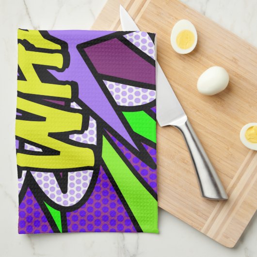 Fun Cool Modern WHAM Comic Book Geschirrtuch (Viertel Falte)