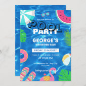 Fun Cool Pool Party | Einladung zum Geburtstag (Vorne/Hinten)