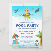 Fun Cool Pool Party Geburtstag Einladung (Vorderseite)