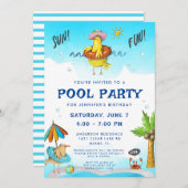 Fun Cool Pool Party Geburtstag Einladung (Vorne/Hinten)
