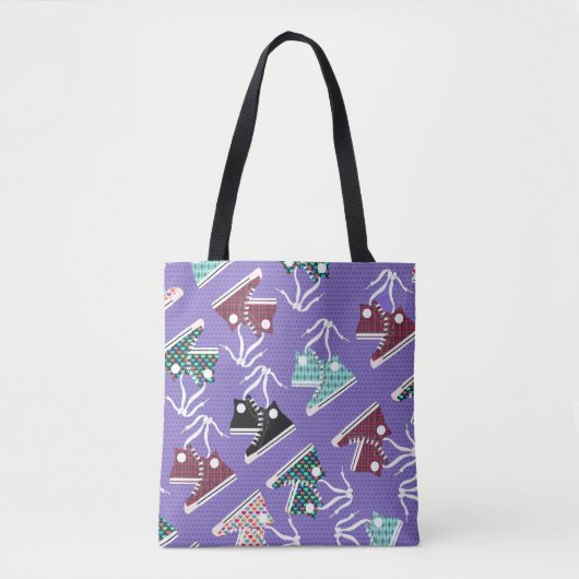 Fun Cool Retro farbenfrohe Sneaker Cartoon Muster Tasche (Vorderseite)