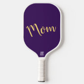 Fun Cool Vibrant Elegant Dark Lila "Mama" Skript Pickleball Schläger (Rückseite)