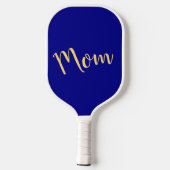 Fun Cool Vibrant Elegant Royal Blue "Mama" Script Pickleball Schläger (Rückseite)