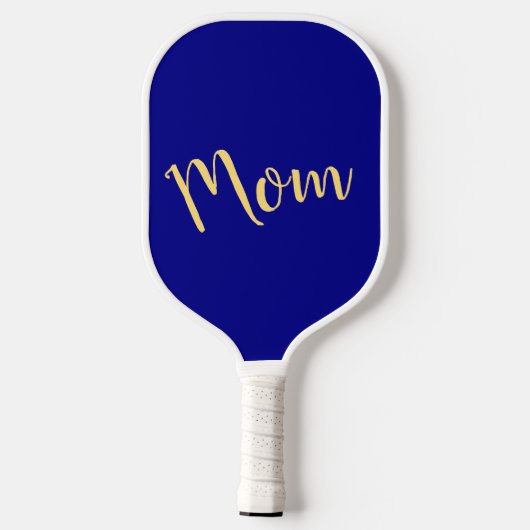 Fun Cool Vibrant Elegant Royal Blue "Mama" Script Pickleball Schläger (Rückseite)