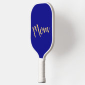 Fun Cool Vibrant Elegant Royal Blue "Mama" Script Pickleball Schläger (Links)