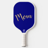 Fun Cool Vibrant Elegant Royal Blue "Mama" Script Pickleball Schläger (Rückseite)