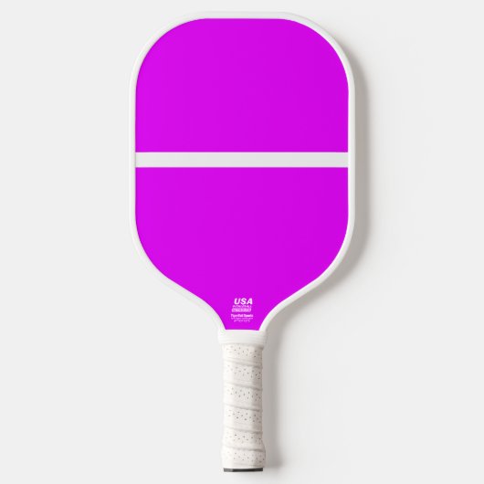 Fun Cool Vivid Fett rosa Farbe Pop Weiße Streifen Pickleball Schläger (Vorderseite)