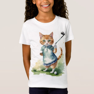 Fun Coole Katze Golfer Golfing Animal Spaß T-Shirt