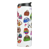 Fun Coole Mode Illustriert Purpurmuster Thermosbecher (Nach links gedreht)