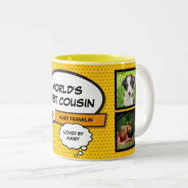Fun Coolen Cousin Comic Buch Modern Foto Collage Zweifarbige Tasse