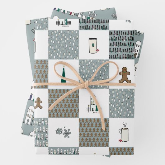 Fun Coordinating Christmas Wrapping Paper Geschenkpapier Set (Beispiel)