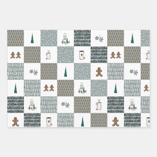 Fun Coordinating Christmas Wrapping Paper Geschenkpapier Set (Vorderseite)