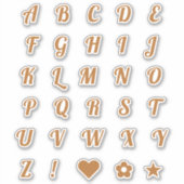 Fun Copper Schriftart Alphabet Initial Monogram Le Aufkleber (Vorderseite)