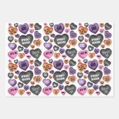 Fun Coquette halloween candy heart spinnweb Geschenkpapier Set (Vorderseite)