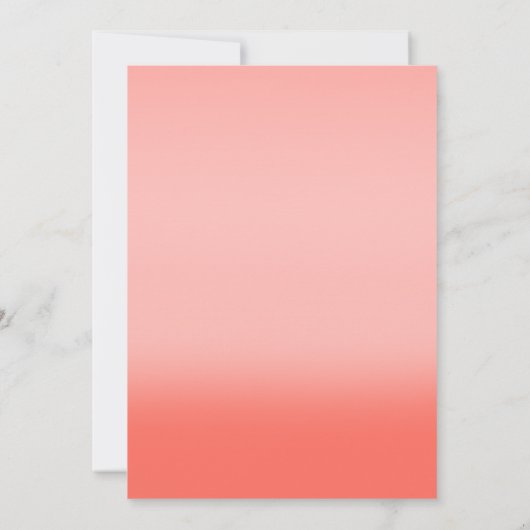 Fun Coral Ombre BABY blockt Gender Neutral Dusche Einladung (Rückseite)
