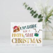 Fun Corgi wünscht Frohe und sichere Weihnachten Ei (Stehend Vorderseite)