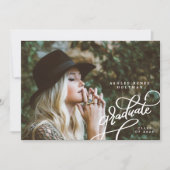 Fun Corner Script Vier Foto Grad Ankündigung (Vorderseite)