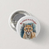 Fun Cougar Over The Hill Birthday Party Guest Button (Vorne & Hinten)