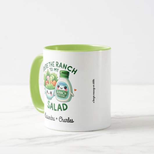 Fun Couple individuelles "Ranch to My Salad" Tasse (Vorderseite Links)