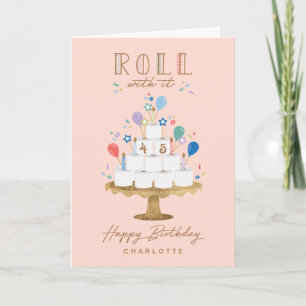 Fun Covid Roll mit it Toilettenpapier Geburtstagsk Karte