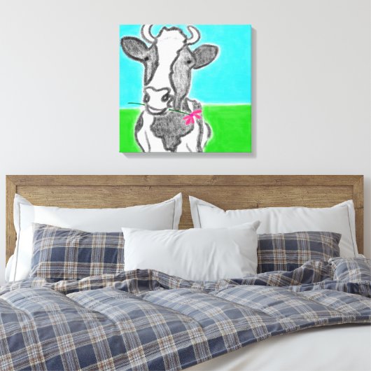 Fun Cow Design Art Leinwanddruck (Insitu (Schlafzimmer))