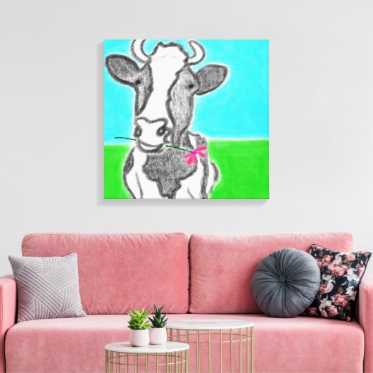 Fun Cow Design Art Leinwanddruck (Insitu (Wohnzimmer))