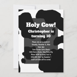 Fun Cow Print Personalisiert Einladung