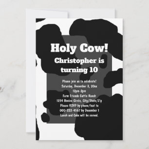 Fun Cow Print Personalisiert Einladung