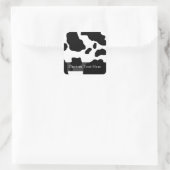 Fun Cow Print Personalisiert Quadratischer Aufkleber (Tasche)