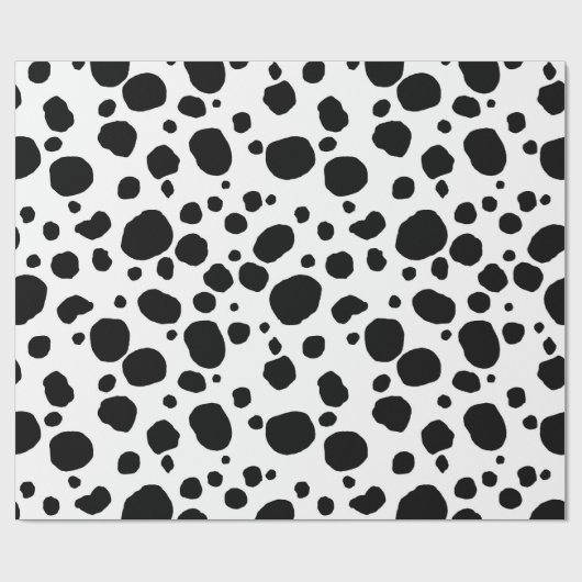 Fun Cow Print Western Spots Muster Schwarz-weiß Geschenkpapier (Flach)